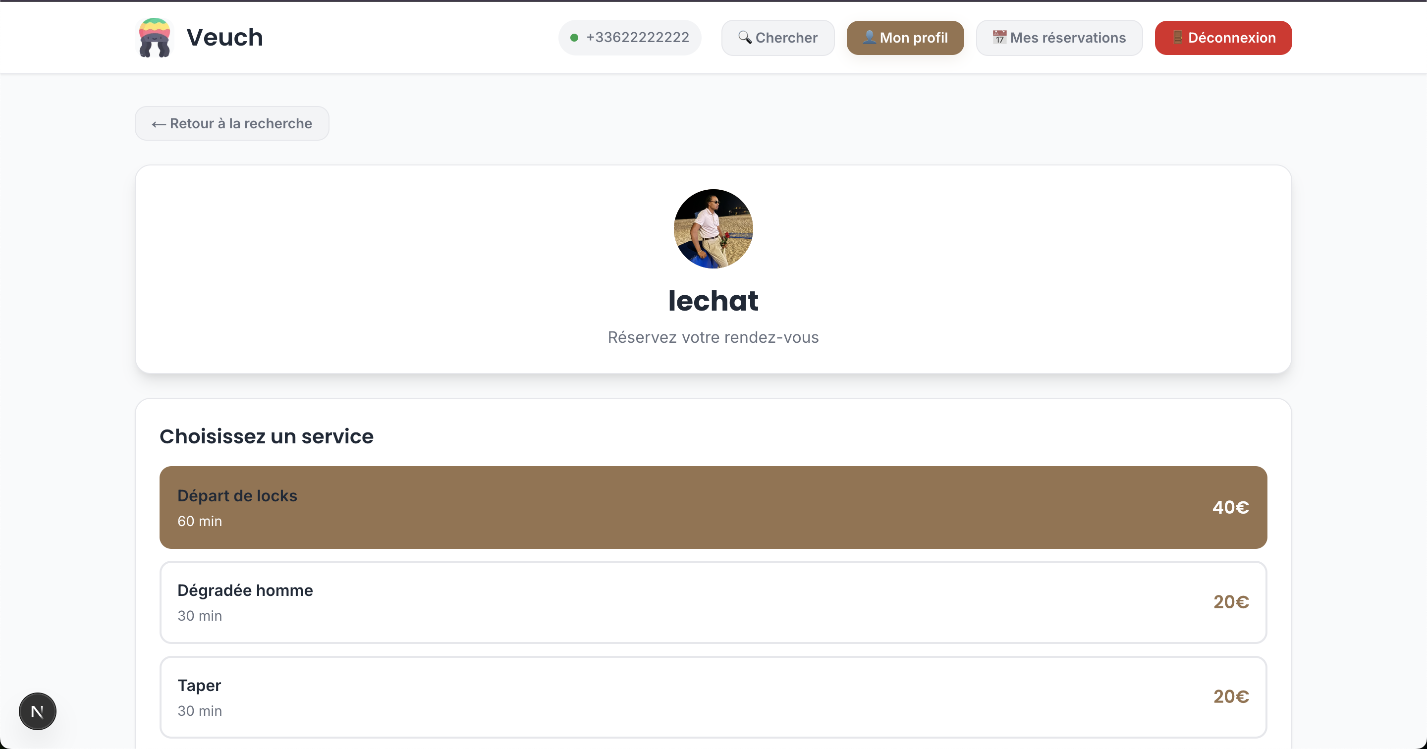 Veuch Site - Profil coiffeur